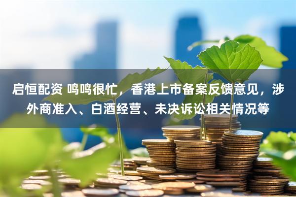 启恒配资 鸣鸣很忙，香港上市备案反馈意见，涉外商准入、白酒经营、未决诉讼相关情况等