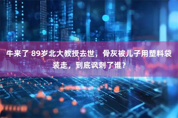 牛来了 89岁北大教授去世，骨灰被儿子用塑料袋装走，到底讽刺了谁？
